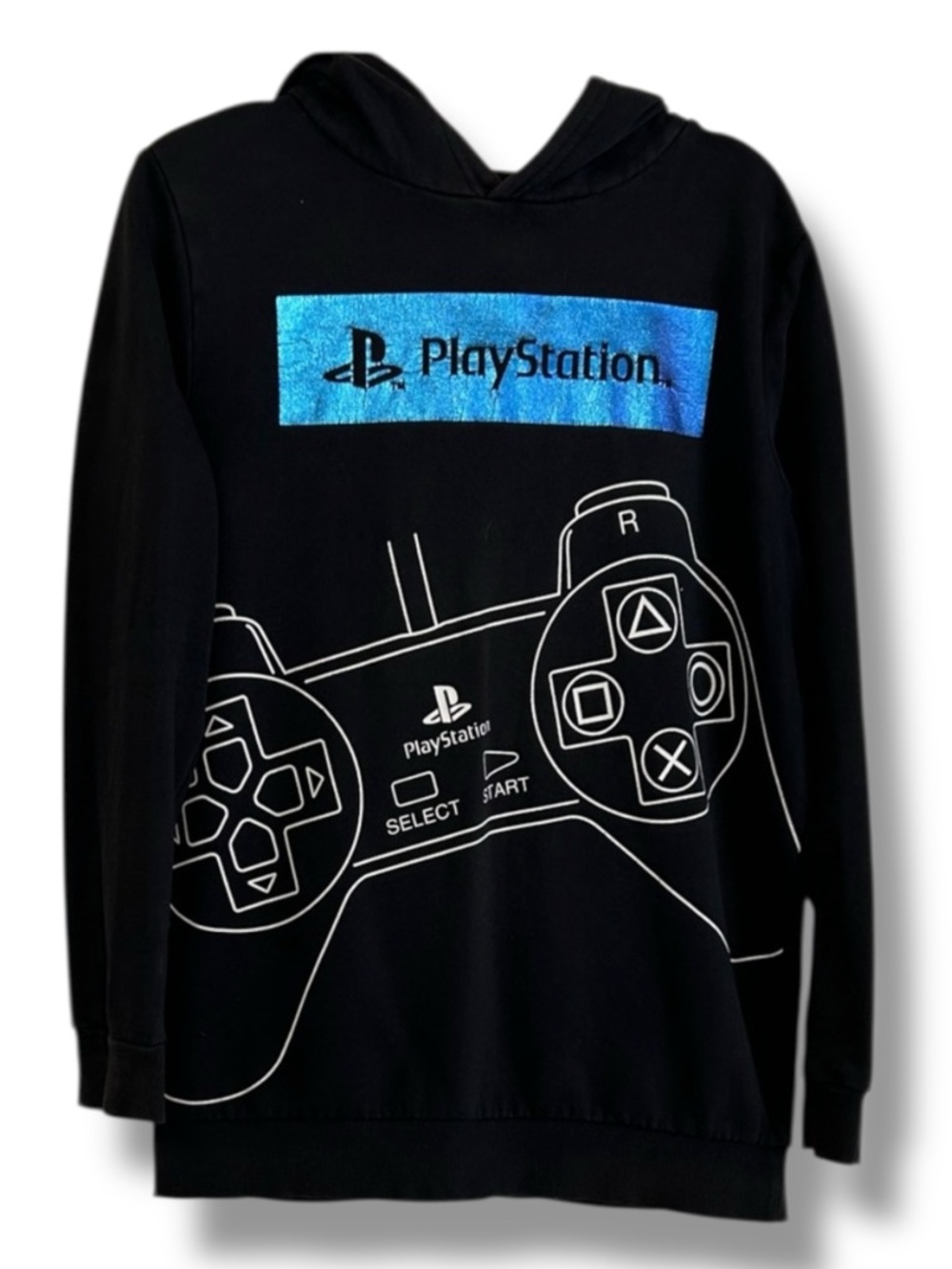 Sony PlayStation Hoodie Sweatshirt Video Game Sweatshirt Black Blue Sze XL Youth